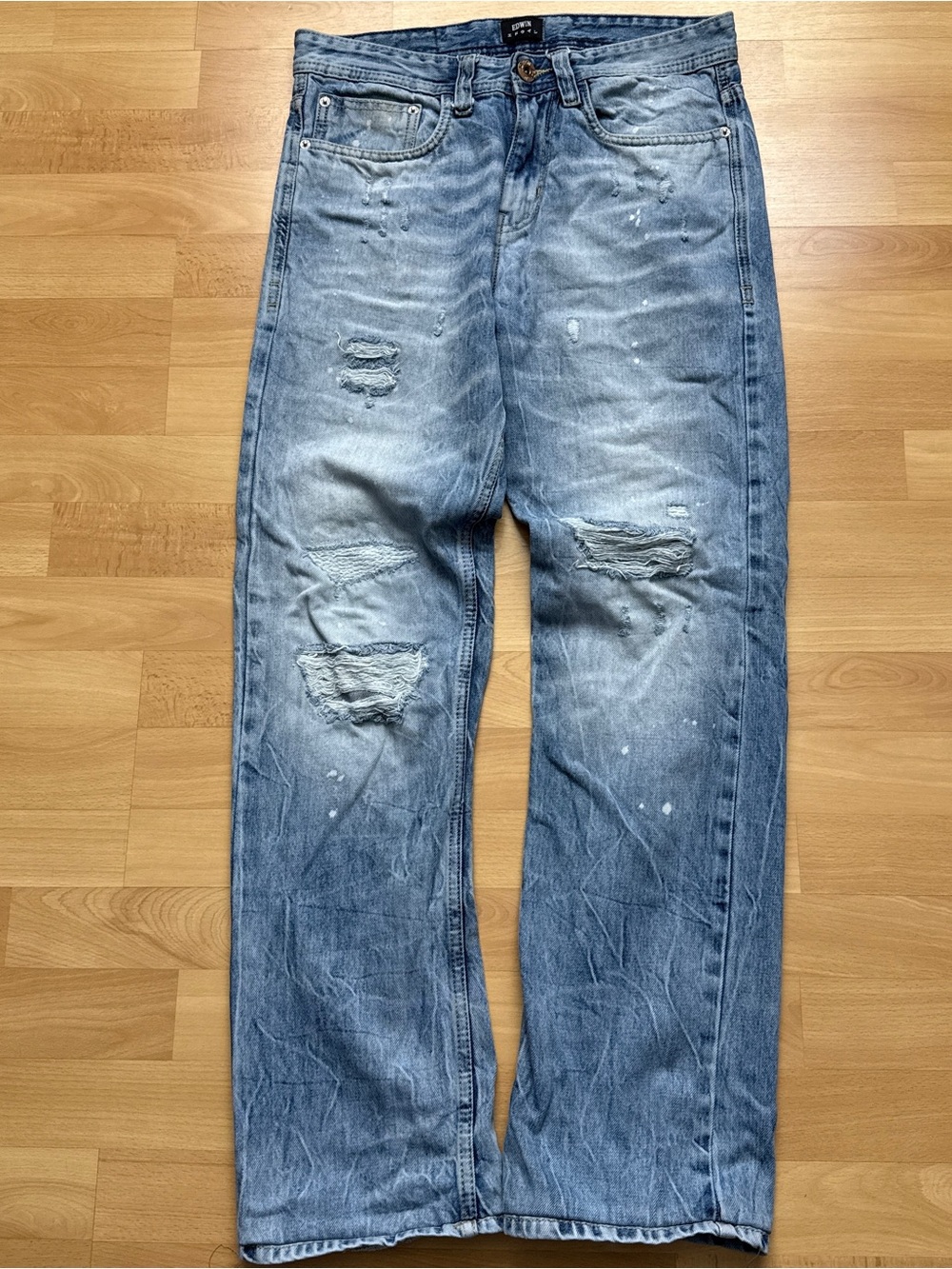 Edwin Distressed Paint Splatter Japanese Denim